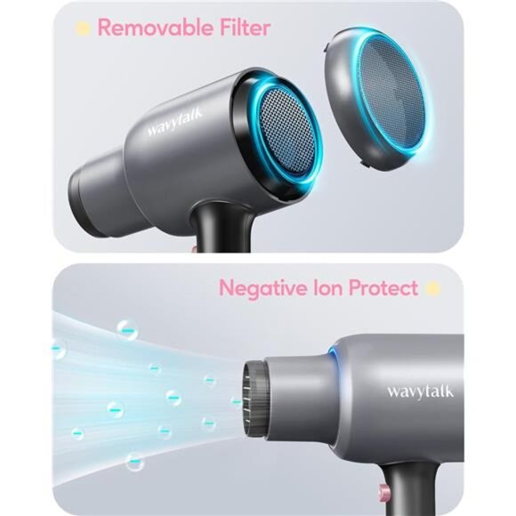 Wavytalk Blow Dryer, Blown Away Ionic Hair Dryer for Curly Hair with Diffuser - Picture 5 of 7